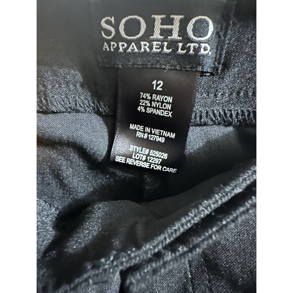 Soho Apparel Classic Workwear Essentials Black Stretch Dress Pants Women’s Sz 12 - Picture 7 of 8